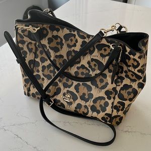 Coach x Gary Baseman, Wild Beast, drip-leopard print leather shoulder bag